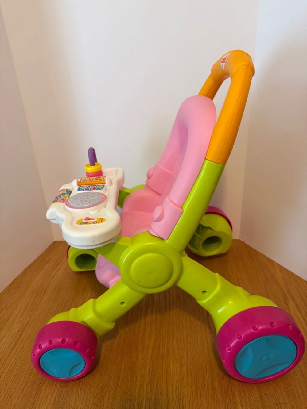 Fisher-Price Pink, Green & Yellow Interactive Activity Walker